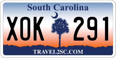 SC license plate XOK291