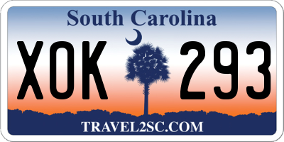 SC license plate XOK293