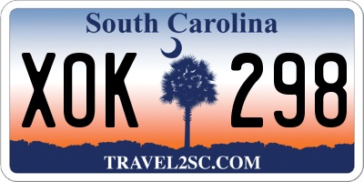 SC license plate XOK298