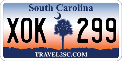 SC license plate XOK299