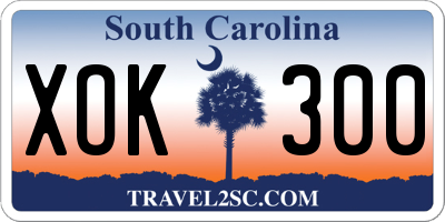 SC license plate XOK300