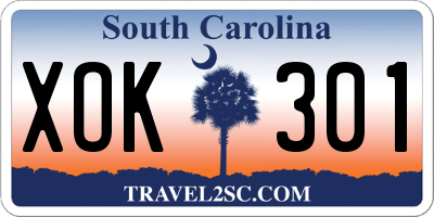 SC license plate XOK301