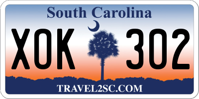 SC license plate XOK302