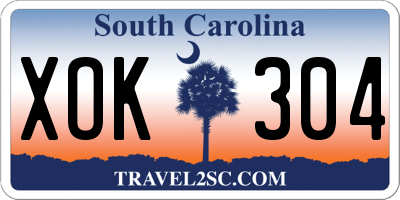 SC license plate XOK304