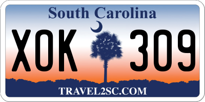SC license plate XOK309