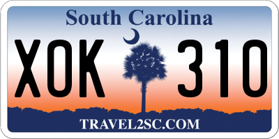 SC license plate XOK310
