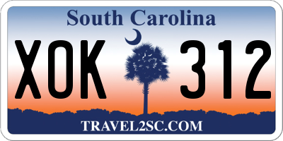 SC license plate XOK312