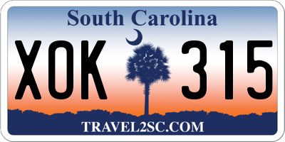 SC license plate XOK315