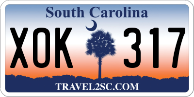 SC license plate XOK317