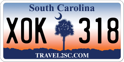 SC license plate XOK318