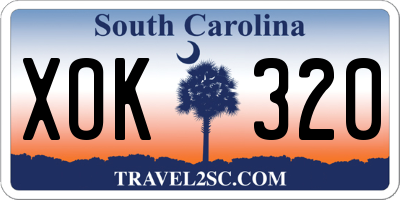 SC license plate XOK320