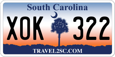 SC license plate XOK322