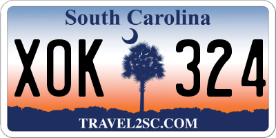 SC license plate XOK324