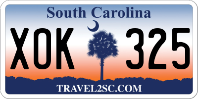 SC license plate XOK325