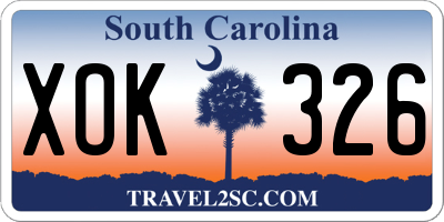SC license plate XOK326