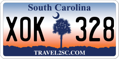 SC license plate XOK328