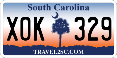 SC license plate XOK329