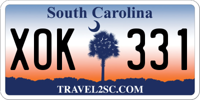 SC license plate XOK331