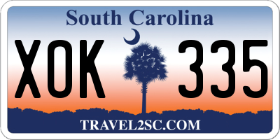 SC license plate XOK335