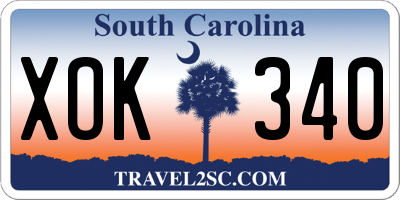 SC license plate XOK340