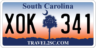 SC license plate XOK341
