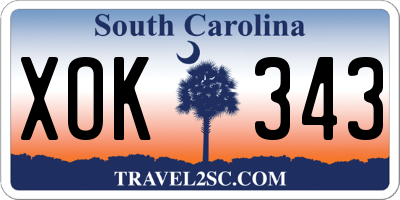 SC license plate XOK343