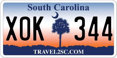 SC license plate XOK344