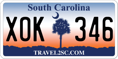 SC license plate XOK346