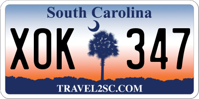 SC license plate XOK347