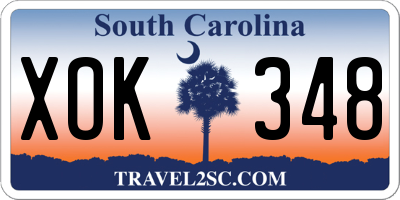 SC license plate XOK348