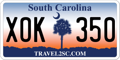 SC license plate XOK350