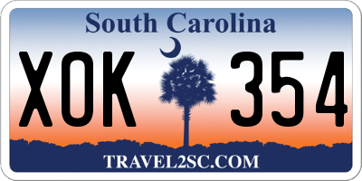 SC license plate XOK354