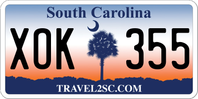 SC license plate XOK355