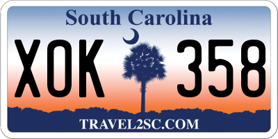 SC license plate XOK358