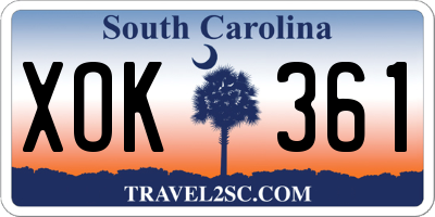 SC license plate XOK361
