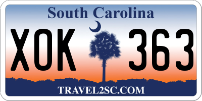 SC license plate XOK363