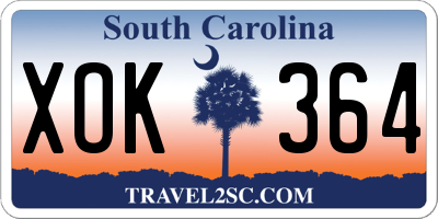 SC license plate XOK364