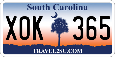 SC license plate XOK365