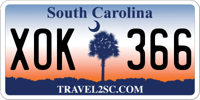 SC license plate XOK366