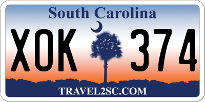 SC license plate XOK374