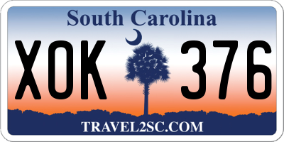 SC license plate XOK376