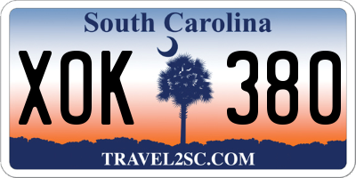 SC license plate XOK380
