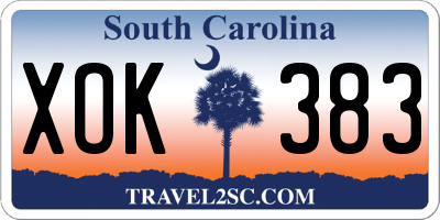 SC license plate XOK383