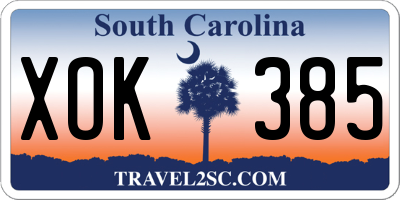 SC license plate XOK385
