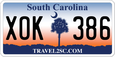 SC license plate XOK386