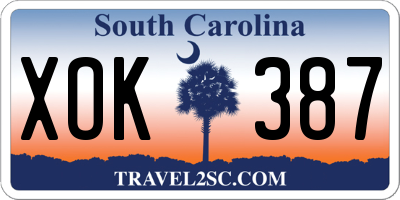 SC license plate XOK387