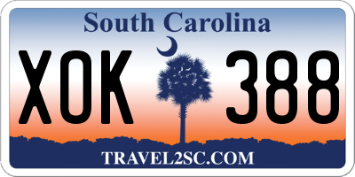 SC license plate XOK388