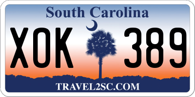 SC license plate XOK389