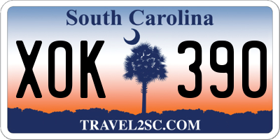 SC license plate XOK390