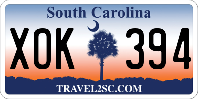 SC license plate XOK394